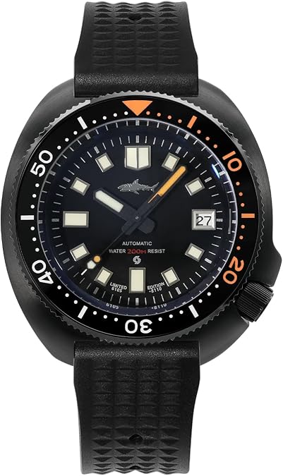 TACTICAL FROG Heimdallr 44mm Stainless Steel Mens Automatic Watch, Sapphire Crystal NH35A Movement Dive Watch Luminous C3, 200 Meter Water Resistant