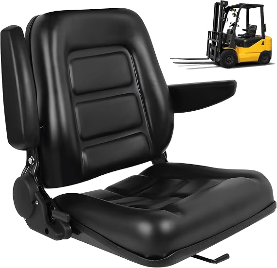 Universal Forklift Seat,Featuring an Adjustable-Angle Backrest,and Adjustable-Angle Armrests, Suitable for Tractors, Bulldozers, and Backhoe Loaders.