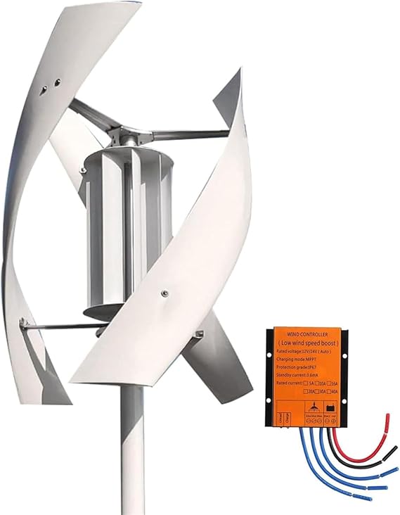 Wind Turbine Generator Kit, 10000W/12000W Magnetic Levitation Upright Wind Turbine 12V 24V 48V 220V with Waterproof Charge Controller Electricity Producer Equipment for Home RV Roof(10000W,12V)