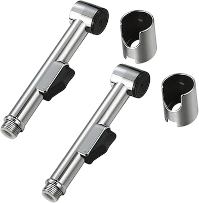 2Pcs Silver Bathroom Handheld Bidet Sprayer Toilet Diaper Cloth Washing Shower Head el Cleaning Sprayer and Bidet Parts