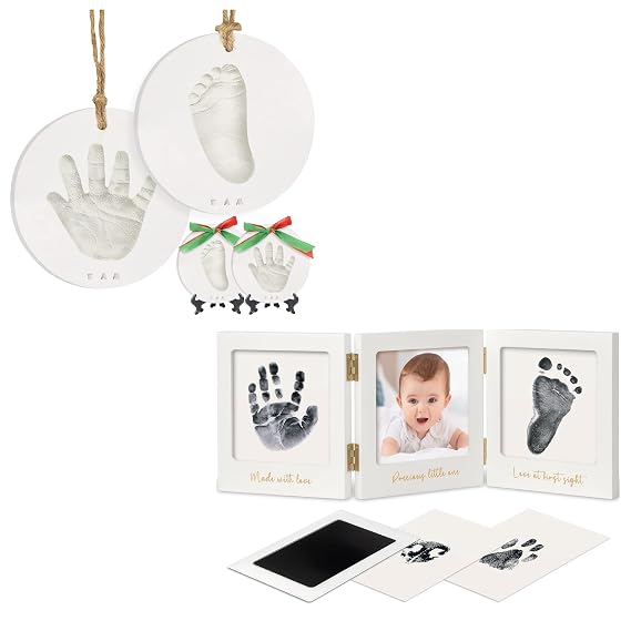 KeaBabies Baby Hand and Footprint Kit and Baby Handprint and Footprint Kit for Newborn Boys & Girls - Personalized Baby Foot Printing Kit for Newborn - Inkless Hand and Footprint Maker Baby Kit