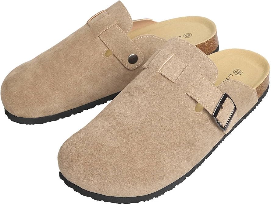 WINSEAD Clogs for Women Men Dupes Unisex Slip-on Potato Shoes Footbed Suede Cork Clogs and Mules