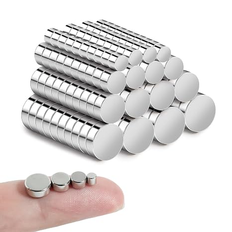 rhinocats 160Pcs Small Magnets, Mini Round Magnets for 3D Printing,4 Different Sizes, Multi-Use for Miniatures, DIY, Office, Hobbies, Crafts and Science