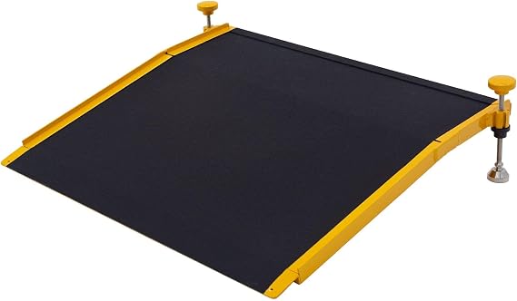 26" Threshold Ramp, 400 lb, 2.75" - 6.6" H, Silver Spring, 31.5" W | Wheelchair entrance ramp, adjustable height, for doorways, entryways, scooter, rollator, cane, walker
