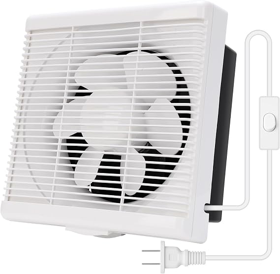 6 Inch Exhaust Fan with Mesh and Anti-Backflow Check Valve, 110V