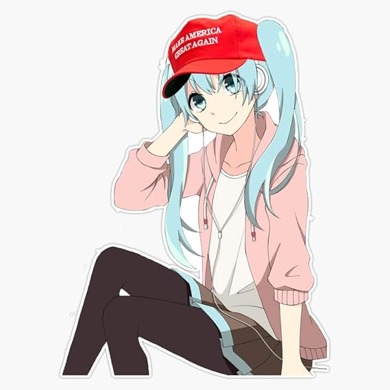 Anime Girls for Trump Waifu Meme Sticker Vinyl Bumper Sticker Decal Waterproof 5"