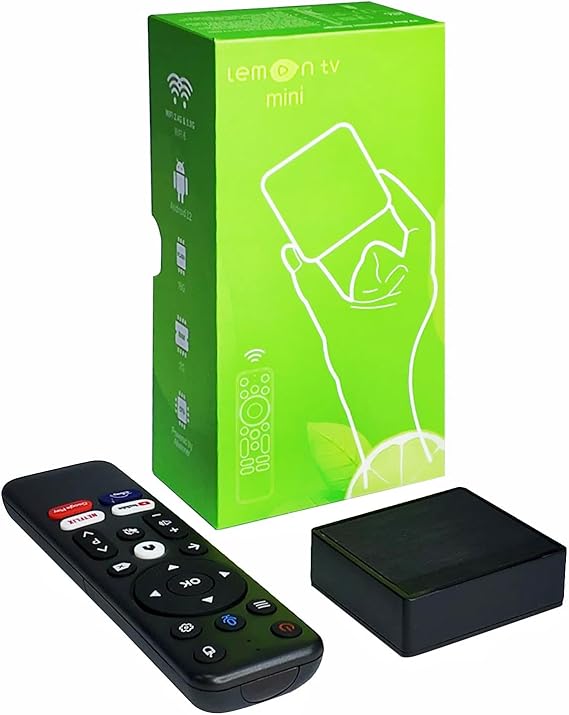 Lemon Tv Mini Android Tv Box, 10/100M Ethernet 2GB RAM 16GB ROM 4K HDR10