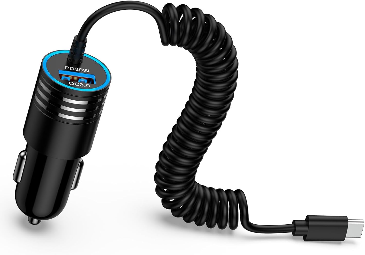 48W Super Fast Car Charger USB C for Samsung Galaxy S25 Ultra S24 FE A16 5G A15 A14 A35 A55 A54 S23 S22 S21, iPhone 16 15 Pro Max Plus, Android Phone Type C Car Charger Adapter with USB C Coiled Cable
