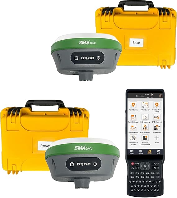 SMA26 Plus RTK GPS Survey Equipment Rover Base for Static Surveying,Point/line Surveying and map stakeout, PPK,PPP Technology,Tilt Compensation, NOAA certificated (exclude Tripod&Pole)