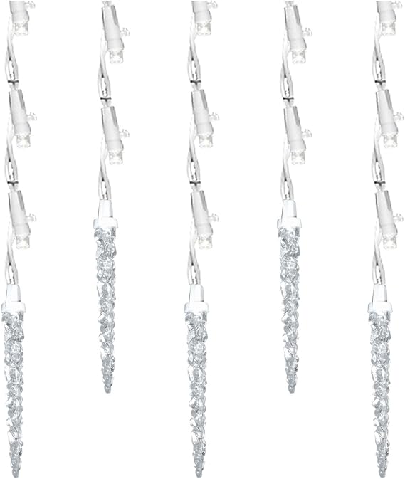Brite Star 60 Lt Micro Mini LED Icicle Lights, Pure White