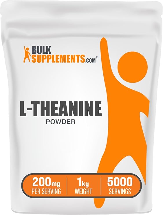 L-Theanine Powder - Amino Acid Supplement, 200mg - Pure & Gluten Free, 200mg per Serving, 1kg (2.2 lbs) (Pack of 1)