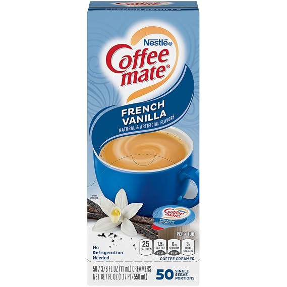 NES35170 - Liquid Coffee Creamer, French Vanilla Flavor .375 Oz. Individual Mini Cups Packed in Serving Pack