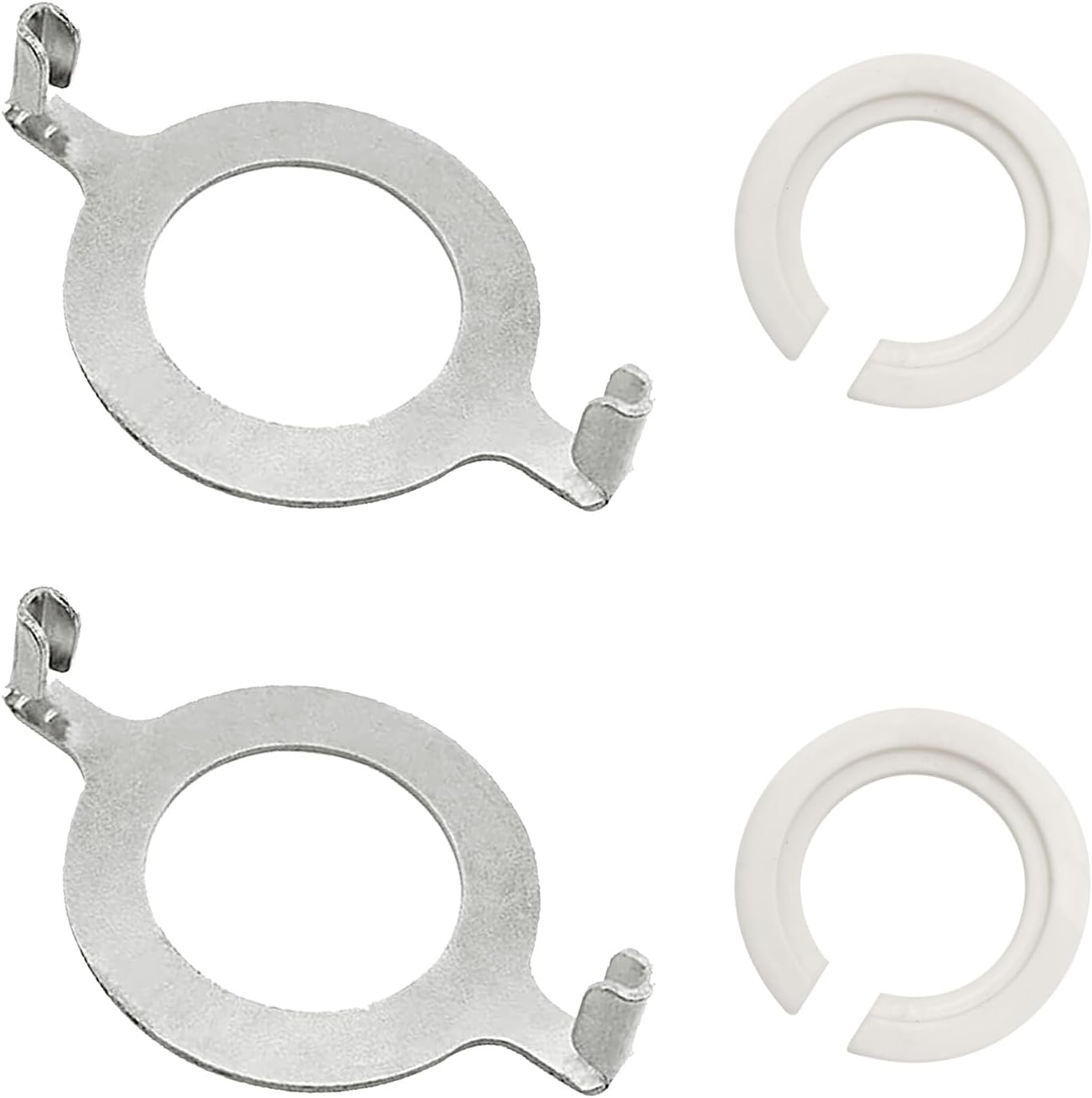 ECUDIS 2 Pcs Uno Lamp Harp Saddle Adapter Converter for E27 Sockets 1.65 Inch and 2 Pcs Uno Lamp Shade Reducing Rings E27 To E14 Adapter Silver