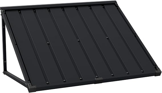 Domi Metal Awnings for Outside, 40''x36''Door Awning, Metal Window Awnings with Powder-Coated Frame,Awnings for Patio, Front Entrance, Porch, Balcony All-Weather Protection Sunshade, Dark Grey