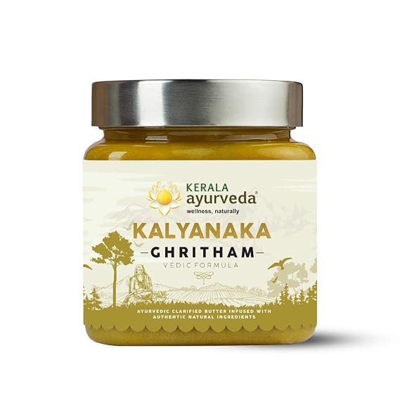 Kerala Ayurveda Kalyanaka Ghritham - Ayurvedic Ghee - Soothes Stress, Supports a Calm & Relaxed Mind, Premium Pitta and Vata Balancing Herbs in Ghee Base, 7.43 Oz