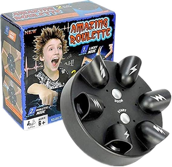 Electric Shock Roulette Game,Electric Finger Lie Detector,Shock Roulette Party Game,Finger Shock Game for Family Party, Decompression Funny Toy for 2-6 Palyers