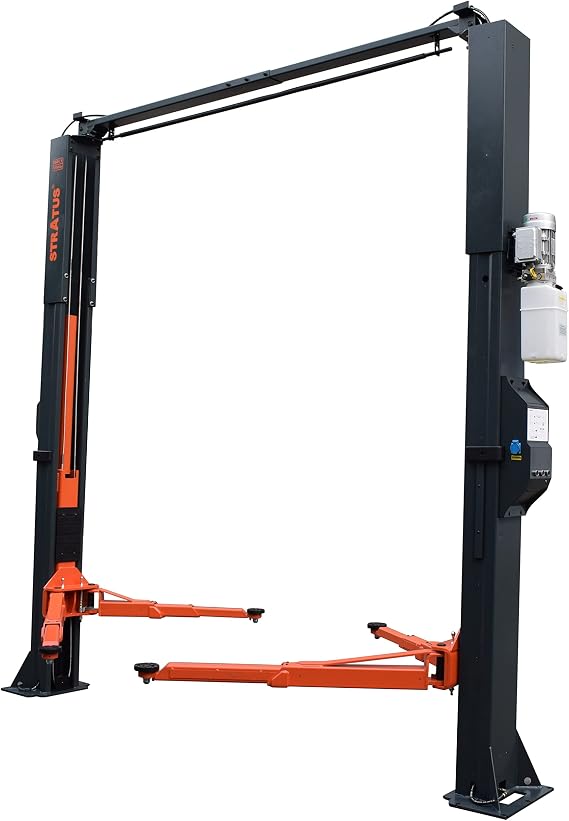 Stratus Extra Wide Asymmetric & Symmetric 2 in 1 Clear Floor Direct Drive Heavy Duty Columns 10,000 LBS Lifting Capacity Single Point Electric Safety Lock Release Car Lift SAE-C10X