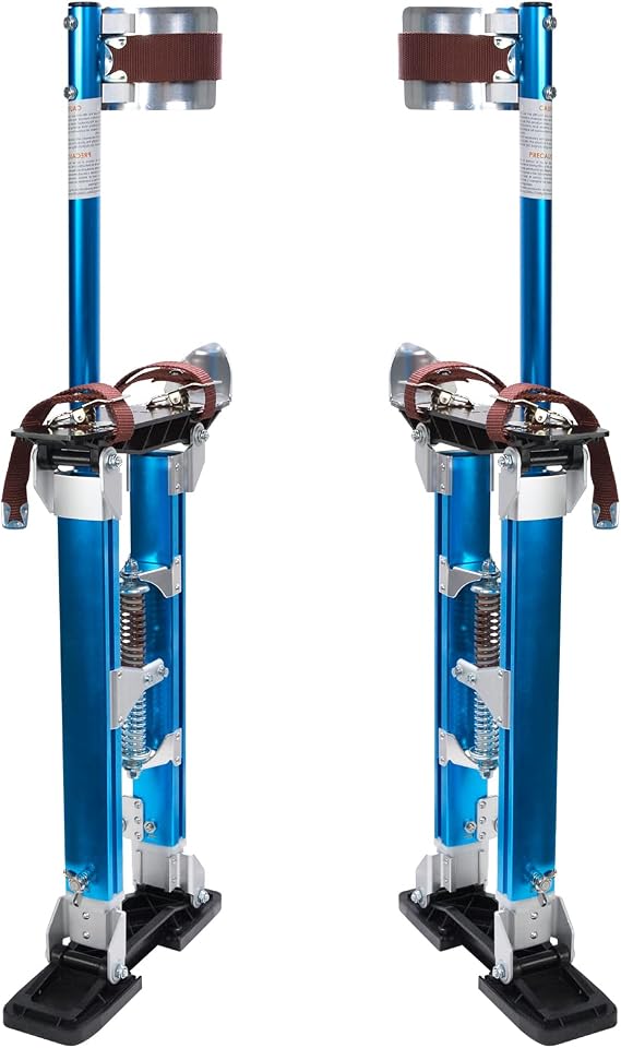 Voilamart 18"-30" Blue Drywall Stilts Adjustable Aluminum Drywall Stilts with Protective Knee Pads, Lifts Tool for Sheetrock Painting,Painter, Walking, Taping