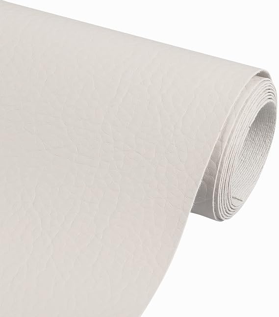 Marine Vinyl Upholstery Faux Leather Fabric, 1 Yard Beige
