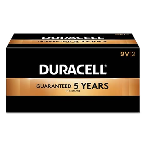 Duracell PGD MN1604BKD Coppertop Battery, Alkaline, 9V Size (Pack of 12)
