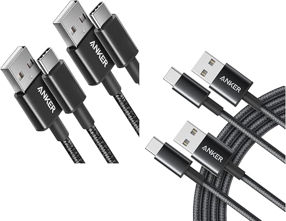 Anker USB C Cable [2PACK, 6ft & 3ft], A to C Charger - Fast Charge, Premium Nylon Braided Cable