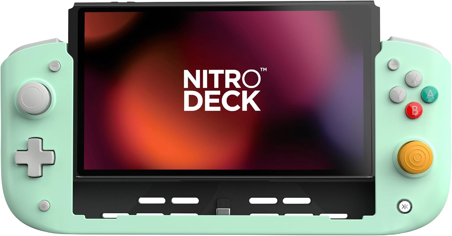 CRKD Nitro Deck - Professional Handheld Deck with Zero Stick Drift for Nintendo Switch and Switch OLED Retro Mint