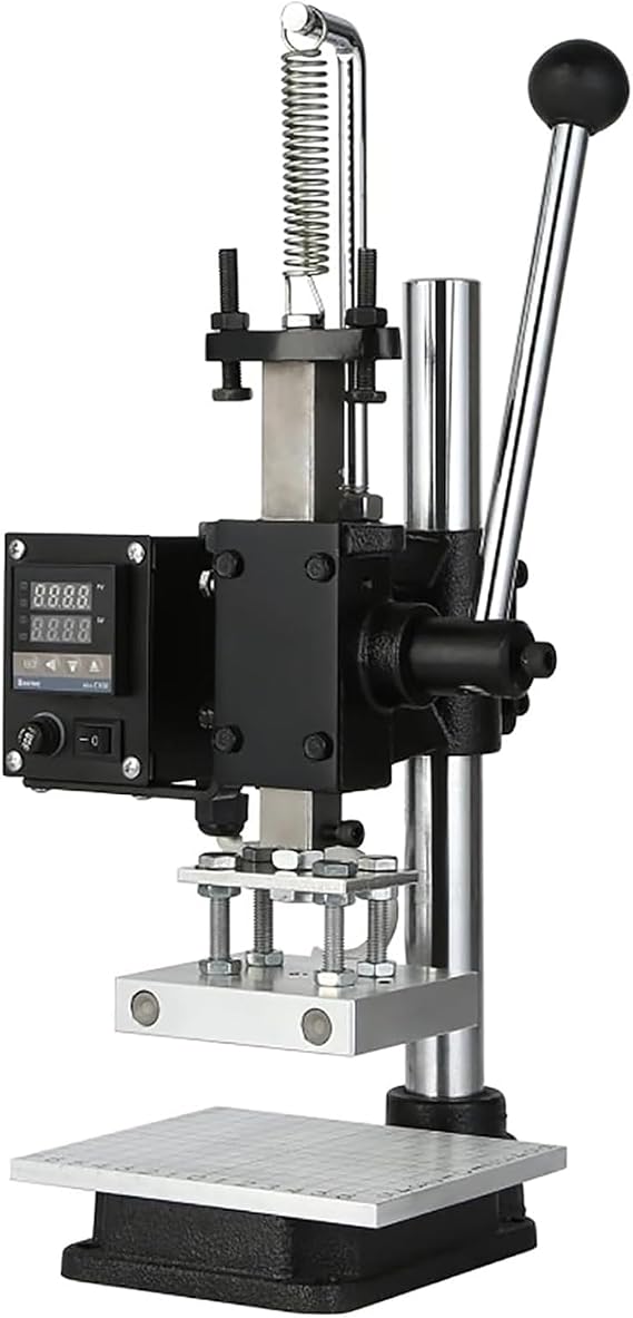 Leather Embossing Machine, Bronzing Machine Manual Leather, PVC Paper Logo Stamper, Digital Display Of Temperature, Intuitive and Accurate,Temperature Adjustable, Suitable for Leather, Paper, Plastic
