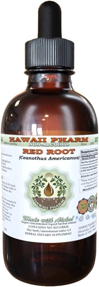 Red Root Alcohol-Free Liquid Extract, Red Root (Ceanothus Americanus) Dried Root Bark Glycerite