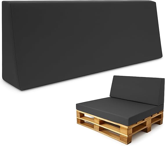 Amazinggirl Outdoor Pallet Cushion Euro Pallets Back Cushion 120 x 40 cm Foam Seat Cushion for Pallets and Pallet Sofa Graphite
