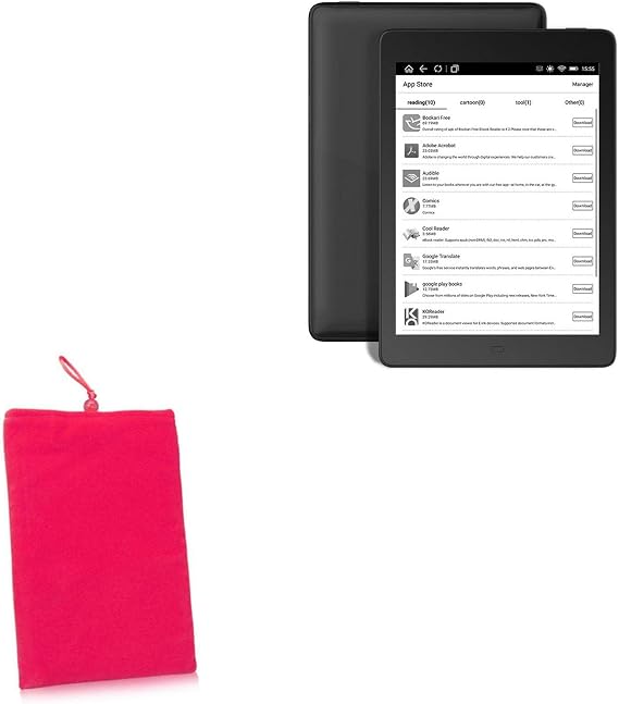 BoxWave Case Compatible with Boyue Likebook Ares Note - Velvet Pouch, Soft Velour Fabric Bag Sleeve with Drawstring - Cosmo Pink