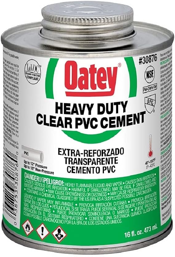Oatey 16 Oz. Heavy Bodied Heavy-Duty Clear PVC Cement - 1 Each