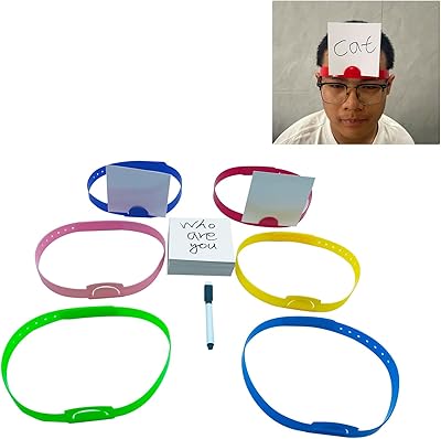 6 Pcs Headbands Game for Guess Who with 100 Dry Erase Cards and Pen,Guess Who Game for Family Night