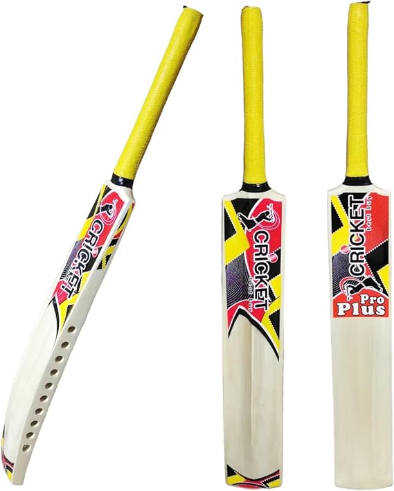 Cricket Bat for Softball Tape Tennis Ball Lightweight Thick Edges Popular Wood for Adult Pro Plus