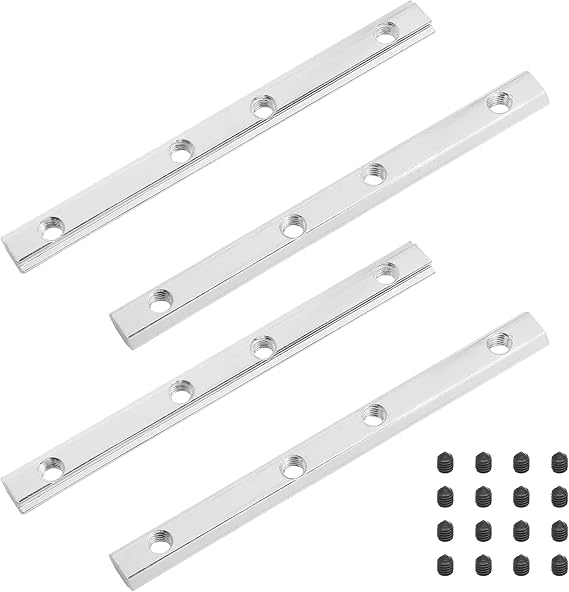 4 PCS 2020 Straight Connector 3.9" with M5 Screws, for 6mm Slot