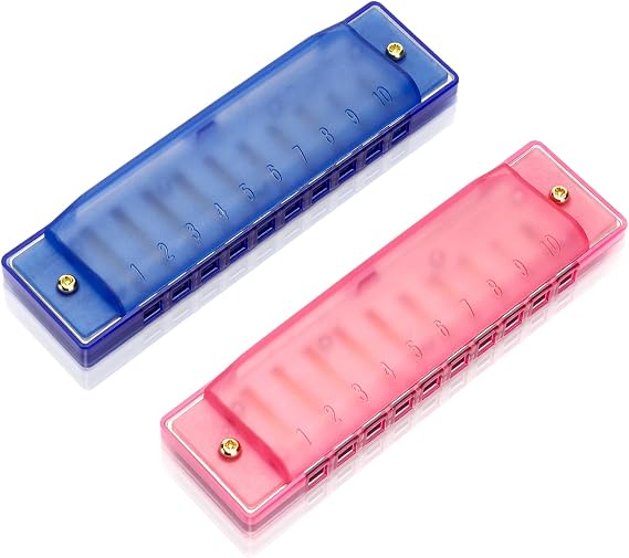 2 Pack Harmonica, 10 Hole Diatonic Harmonica Key of C
