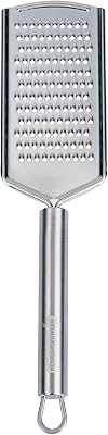 Restaurantware Stainless Steel Fine Cheese Grater - German Standard Lemon Zester with Ergonomic Handle, Sharp Blades, Dishwasher Safe - Handheld Kitchen Grater for Parmesan, Garlic, Ginger