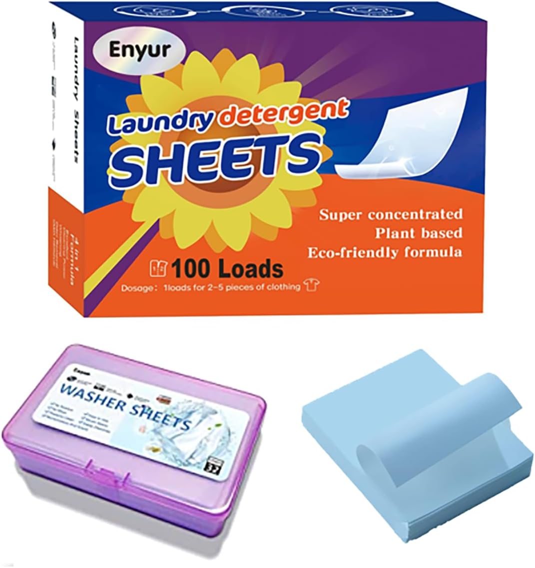 Laundry Detergent Sheets, Fresh Scent, Concentrated, travel laundry sheets, Travel Laundry Soap High Capacity Packet132 Loads2 packs
