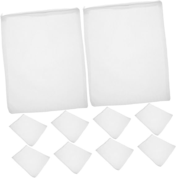 COLLBATH 24pcs Aquarium Filter Media Bags with Fine Mesh Polyester Zipper for Fish Tank Filtration Compatible with Activated Carbon Bio Balls Ceramic Rings Reusable Mesh Bags for Fresh and
