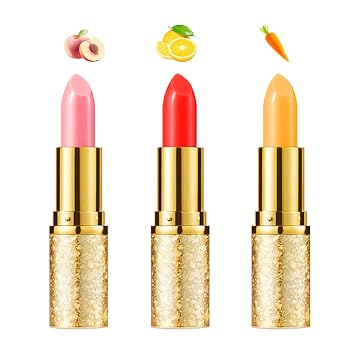3 kinds of fruit flavor lasting waterproof temperature color Lip makeup moisturizing cream lipstick red jelly lipstick