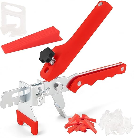 Tile Leveling System with Tile Plier, 300PCS 1/8 Inch Spacers Clips and 100PCS Reusable Wedges, Tile Leveling System Kit for Floor Wall Ceramic Stone Installation