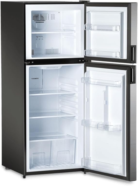 Dometic DMC4101 Compressor Refrigerator - RV Fridge w/Variable Speed Cooling, Digital Controls and Dual Crisper Drawers -10 cu. Ft, 12V DC Fridge Freezer for RVs, Trailers, and Campers, Right Hinge