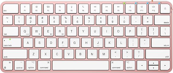 MEETION Wireless Keyboard for Mac, Slim Bluetooth Rechargeable Design, Rose