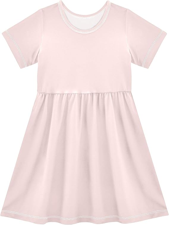 Dress for Girls Short Sleeve Casual Summer Dress Summer Clothes for Girls Cute Dresses for Kids