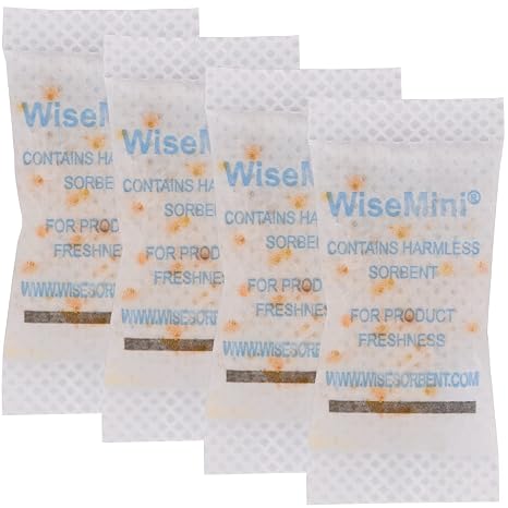 Wisesorb 40Pcs 5 Gram Silica Gel Packs, Food Safe Dessicant Packets for Storage, Color Indicating Silica Packets (White Silica Gel with Orange)