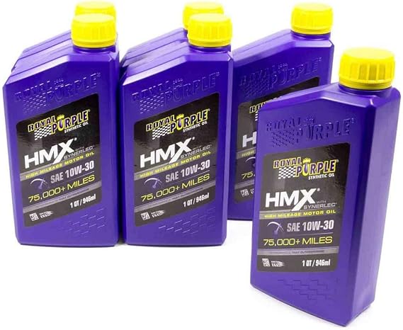 Royal Purple (11746-6PK HMX SAE 10W-30 High-Mileage Synthetic Motor Oil - 1 Quart, (Case of 6)