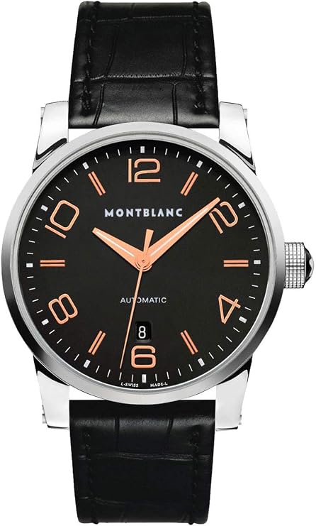 MONTBLANC Mens Timewalker Black Leather Analog Automatic Watch 101551