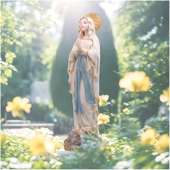 MeritMode 15" H Virgin Mary Praying Statue - Lourdes Catholic