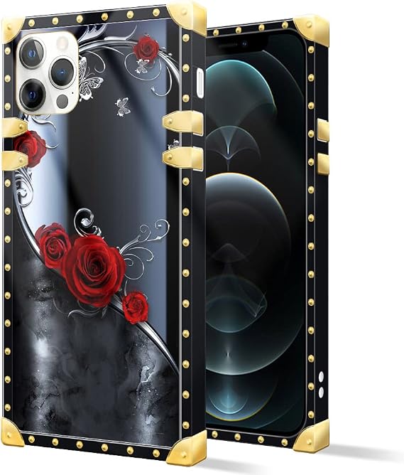 DAIZAG ケース iPhone 13 Mini対応 ケース 美しいバラケース iPhone 13 Mini用ケース 正方形 ソフトTPUバンパー レディース ガールズ スマホケース iPhone 13 Mini 5.4インチ用 美しいバラ
