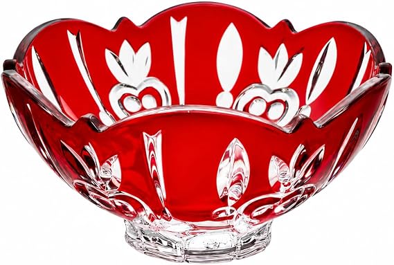 Crystal Candy Dish Bowl - Red