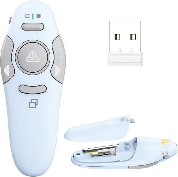 QUI Presentation Clicker Wireless Presenter Remote, Blue, A